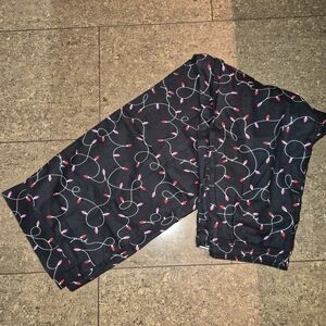 NWT PINK Victoria's Secret Black Pajama Pants with Pink & White Light Pattern